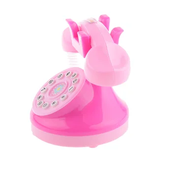 Fete Pentru Copii Distractiv Joc De Rol Plastic Mini Telefon Casă De Păpuși Decor Copii De Dezvoltare Jucărie Cadou Roz