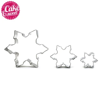 3pcs/set din Oțel Inoxidabil forma de fulg de nea Cookie Cutter Mucegai 3D produse de Patiserie Biscuiți Tort Fondant de Copt DIY Decorare 1