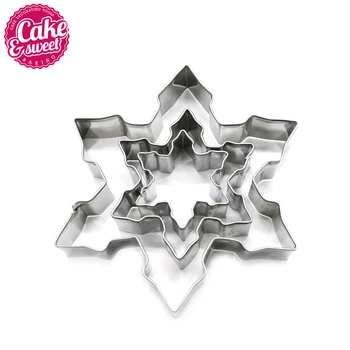 3pcs/set din Oțel Inoxidabil forma de fulg de nea Cookie Cutter Mucegai 3D produse de Patiserie Biscuiți Tort Fondant de Copt DIY Decorare 3