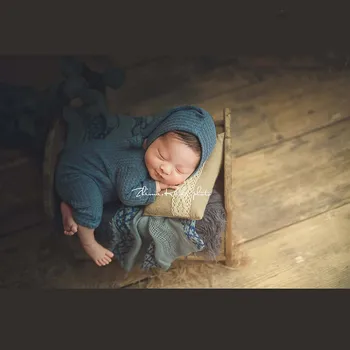 Noi Bebe Capota+împachetări Copil Nou-născut Fată Băiat Recuzită Fotografie Romper+Pălării sedinta Foto Prop Haine pentru a Trage Cocon Studio