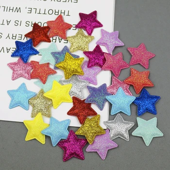 100buc 3.6 cm Glitter Stele Căptușit Aplici DIY Meșteșug Consumabile Copii Accesorii de Par Materiale de Cusut de Îmbrăcăminte Pentagrama Patch-uri