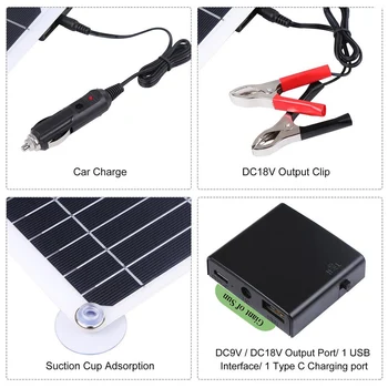 100W 18V USB Panou Solar Portabil Încărcător Solar Panou de Alpinism Încărcător Rapid Monocristalin în aer liber Camping Unelte 4
