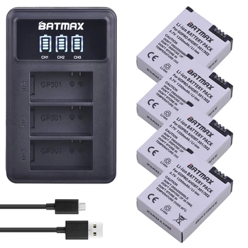 Batmax 4buc AHDBT-301 1250mAh Baterie+LED 3slots Incarcator USB pentru Gopro Hero 3/3 Hero3 Hero3 baterie Camera Hero3 de Acțiune aparat de Fotografiat