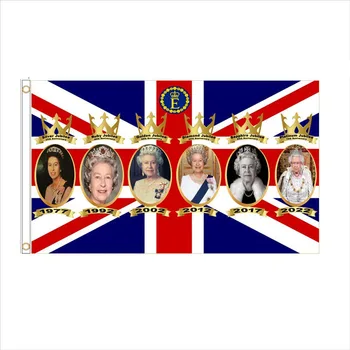 3x5ft 2022 Elisabeta a II-a Majestății sale Pavilion 70 de ani Regina Regatului Unit Elisabeta a II-Pavilion Banner 0