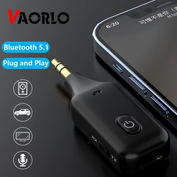 VAORLO Bluetooth Mini 5.1 Receptor Transmițător Adaptor Cu HD Microfon Pentru Casti Car Kit TV Stereo Wireless Adaptor de 3.5