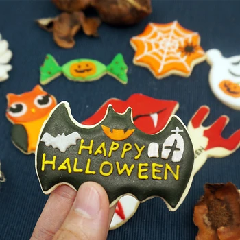 6pcs Halloween Biscuit Mucegai Oțel Inoxidabil Glazura Cookie Mor Bomboane Impresia DIY uz Casnic Produse pentru Copt