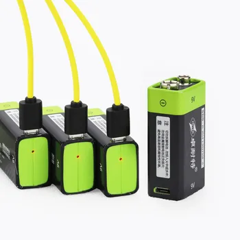 De vânzare la cald ZNTER 600mAh USB 9V baterie reîncărcabilă litiu baterie 6F22 baterie reîncărcabilă litiu-polimer baterie + Micro USB cablu de încărcare