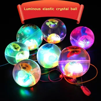 5Pcs Sclipici glob de Cristal Strălucire Sări Colorate Sari Minge Împinge Bunuri Pe Teren pentru Copii Luminos Jucării Petrecere de Vacanță Cadouri