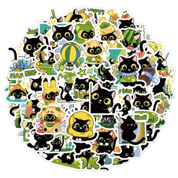 10/30/60pcs de Desene animate Pisica Neagra Autocolante Pentru Copii Kawaii Decal DIY Album Telefon, Frigider Laptop Depozitare Autocolant Copii Jucărie Cadou