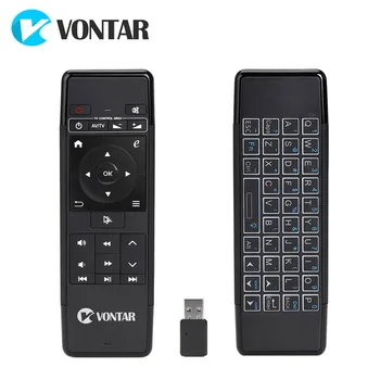VONTAR 2.4 GHz Air Mouse Wireless Keyboard 6-Axis IR de Învățare de la Distanță de Control cu iluminare din spate baterii pentru Android TV BOX PC-ul