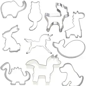 10buc Biscuit Matrite pentru Cookie-uri de Presă Freze Set în Forme de Animale, Câine,Elefant,Iepure, Cal de Panificație Instrumente de Modelare pentru Bucatarie