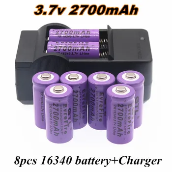 2700mAh Reîncărcabilă 3.7 V Li-ion 16340 Baterii CR123A Baterii pentru Lanterna LED-uri de Călătorie Perete Charger16340 Baterie CR123A