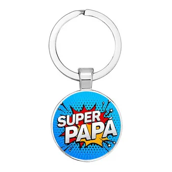 BTWGL Papa Super Breloc Sticlă Convexă Pandantiv Barbati de Ziua Tatălui Seria Ești Cel Mai bun Tată Cadou 2