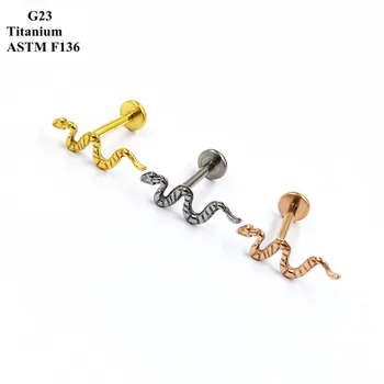 Noi Titan G23 Șarpe Ureche Piercing-Ul De Bijuterii De Lux Placat Cu Aur A Crescut De Cercei Din Aur Pentru Bărbați Și Femei