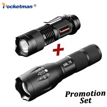 Promovarea Set! De Vânzare la cald T6 LED Lanterna lanterna Tactice + Q5 Lanterna Mini Lanterna cu Zoom rezistent la apa Lanterna Bicicleta 0
