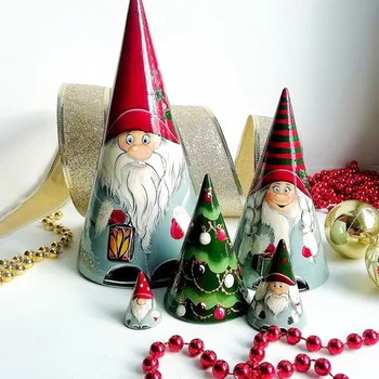 Păpuși Cuiburi rusă 5Pcs Gnomi din Lemn de Stivuire Jucărie pentru Copii Cadou de Crăciun Ornament de Birou Cadou Home Decor