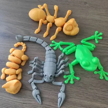 3D Imprimate Articulat Broasca Cat Ant Scorpion Dragon Modelul Chinez Figurina Jucarie Acasă Decor de Birou Cadouri pentru Copii Ornament 3D 0