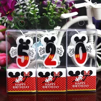 Minnie Mickey Mouse Lumânări Pentru Petrecere De Aniversare Fericită Decoratiuni 0-9 Număr Lumanari Tort Cupcake Topper Consumabile Partid Steaguri