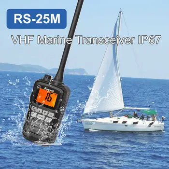 Recent RS-25M VHF Marine Radio IP67 rezistent la apa 156.000-163.275 MHz Portabile Float Radio Stadion Walkie Talkie