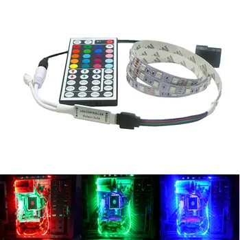 RGB LED Strip Lumina Kit Complet pentru Calculator PC Caz SATA Alimentare Interfață Fixe de Bandă Autocolant,Control de la Distanță de Culoare 12V