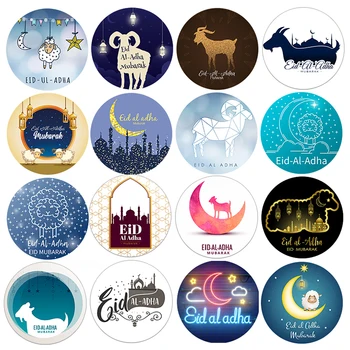 24/48pcs Eid Al Adha Autocolante Etichete Petrecere DIY Eid Decoratiuni Fericit Eid Al-Adha Trata Cadou de Ambalare Sigiliu Autocolante Consumabile Partid