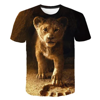 Regele Leu T-Shirt de Vară Mâneci Scurte Noi pentru Copii Teuri Topuri de Moda Harajuku Imprimare 3D Simba Camasi Casual 1-14 Ani