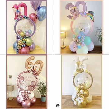 1set Transparent Globuri Clar Baloane Pentru Petrecere de Aniversare pentru Copii Heliu Bobo Balon cu Numărul Folie Ballon Copil de Dus Decor