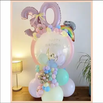 1set Transparent Globuri Clar Baloane Pentru Petrecere de Aniversare pentru Copii Heliu Bobo Balon cu Numărul Folie Ballon Copil de Dus Decor 1