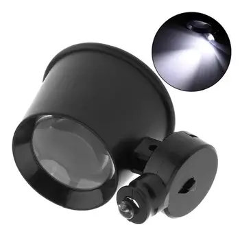 Portabil Ochi Clip Lupa Mini 10X Mare Mărire Lupă Obiectiv Bijuterie de Ceas de Reparații Instrument Optic de Lumină LED cu Lupă de Sticlă