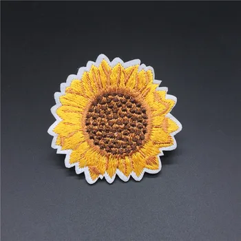 Floarea Soarelui Dimensiuni: 5.3X5.4cm Îmbrăcăminte Patch-uri Brodate Stripe pentru Haine de Cusut DIY Decorare de Fier pe Autocolant Aplicatiile