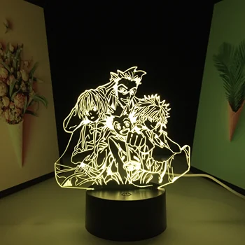 Hunter X Hunter Figura Anime Echipa 3D LED Lumina de Noapte pentru copii Decor Dormitor Cadou de Ziua Lampa Manga Acrilice Masa de Lumina 3
