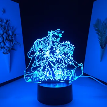 Hunter X Hunter Figura Anime Echipa 3D LED Lumina de Noapte pentru copii Decor Dormitor Cadou de Ziua Lampa Manga Acrilice Masa de Lumina 4