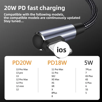 PD20W C USB Cablu pentru iPhone 13 12 11 Pro Max X Încărcare Rapidă 60W USB de Tip C Cablu de Date pentru HuaWei, Xiaomi, Samsung S20 Incarcator USB 3