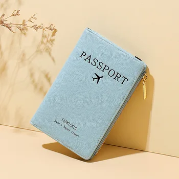 2022Fashion PU Deținător de Pașaport Simplu Drăguț Multi-card Pașaport Sac cu Fermoar Pașaport Protector