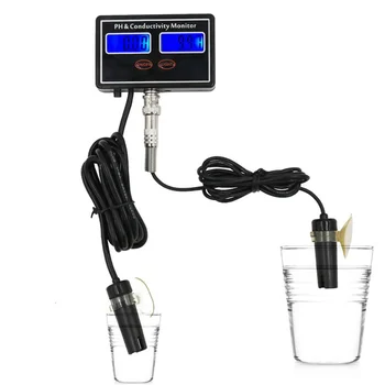 PH-Metru CE Test de PH Pen-ul CE a Calității Apei Tester PH Conductivitate Monitor pH 0.00 ~ 14.00 cu Iluminare din spate 4