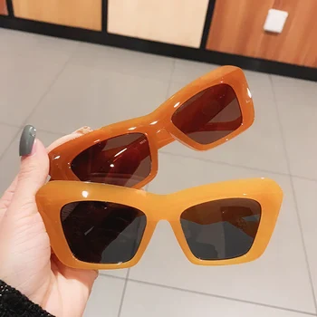 Moda Ochi de Pisică ochelari de Soare Femei Vintage Jeleu de Culoare Ochelari de Designer de Brand Oameni Trend Nuante UV400 Albastru Ochelari de Soare