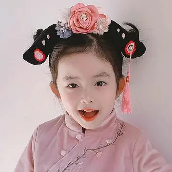 Bentițe Copii Drăguț Chineză nod de Păr Hoop Fete Minunate Flori Arc Benzi Copii Accesorii de Par