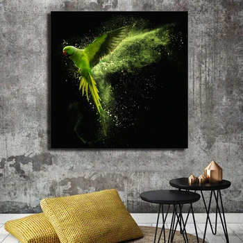 RELIABLI ARTA Verde Zboară Papagal Panza Pictura Animale de Imagine Pentru Camera de zi de Decorare de Perete Acasă Postere Si Printuri Fara Rama