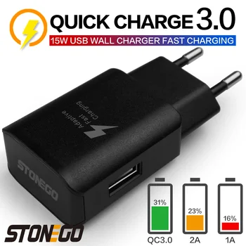 STONEGO 15W Incarcator USB de Încărcare Rapidă 3.0 Rapid de Încărcare Port Lateral QC Adaptor Încărcător cu Smart IC Protecție Supra-Curent